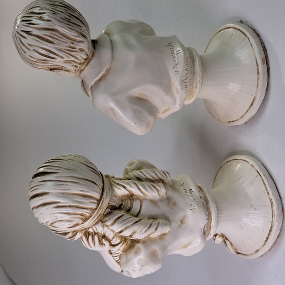 Boy Playing Saxophone Girl Holding Ears Vintage 1971 Kendrick Unversal Statuary - Picture 4 of 12